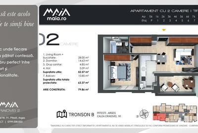 Apartament cu 2 camere decomandat în Craiovei - 2