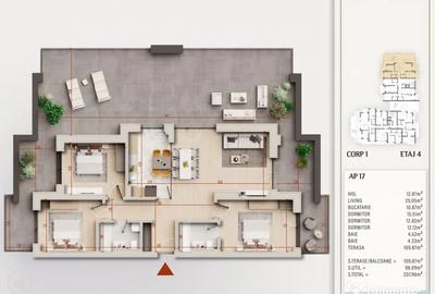 Apartament cu 4 camere decomandat în Titan