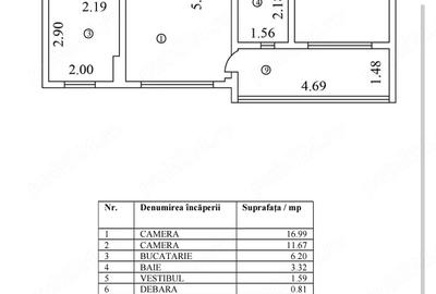 Apartament cu 2 camere semidecomandat în Drumul Taberei