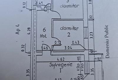Apartament cu 3 camere semidecomandat în Crihala