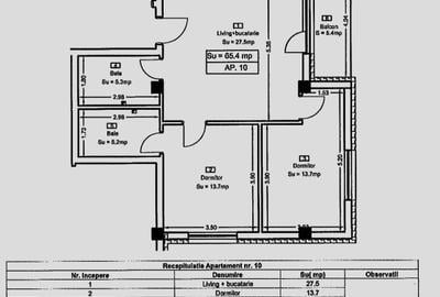 Apartament cu 3 camere semidecomandat în Central