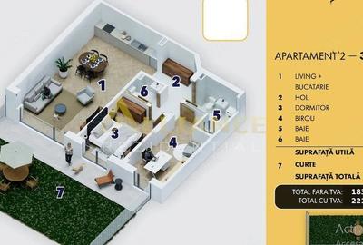 Apartament cu 3 camere în Central