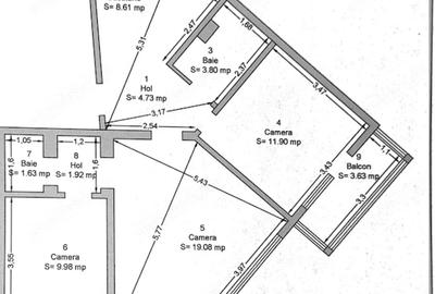 Apartament cu 3 camere decomandat în Soarelui
