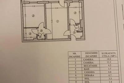 Apartament cu 2 camere semidecomandat în Nord