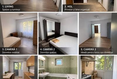 Apartament cu 3 camere semidecomandat în Runcu