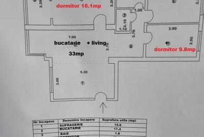 Apartament cu 4 camere decomandat în E3