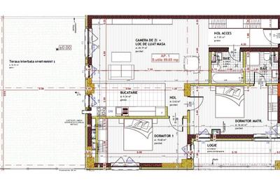 Apartament cu 3 camere semidecomandat în Florești - 1