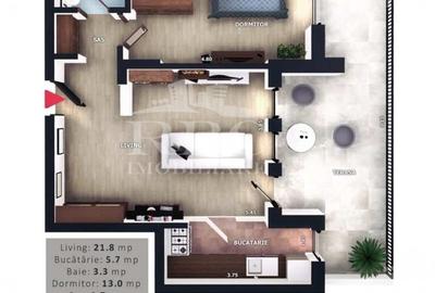 Apartament cu 2 camere semidecomandat în Florești - 1