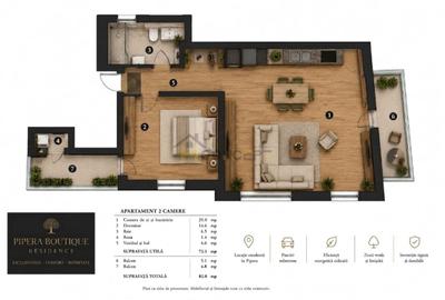 Apartament cu 2 camere nedecomandat în Nord - 11