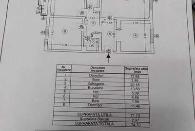 Apartament cu 3 camere decomandat în Cantacuzino