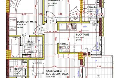 Apartament cu 3 camere semidecomandat în Florești