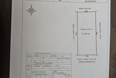 Teren de 950 mp, în 23 August - 2