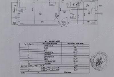 Apartament cu 3 camere decomandat în Prundu