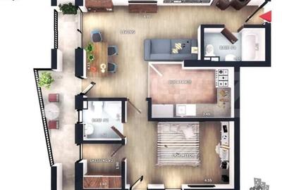 Apartament cu 2 camere semidecomandat în Florești - 1