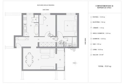 Apartament cu 3 camere decomandat, mobilat în Titan - 16