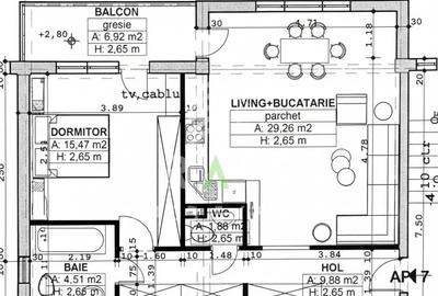 Apartament cu 2 camere semidecomandat, mobilat în Florești - 7