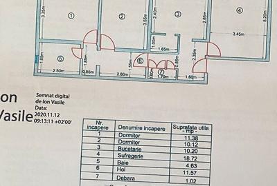 Apartament cu 3 camere decomandat în Central