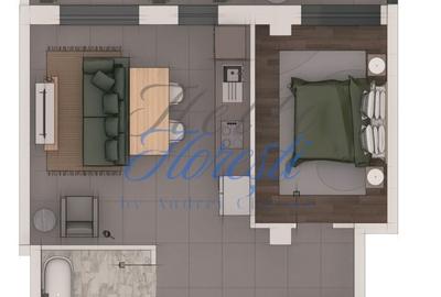 Apartament cu 2 camere în Florești