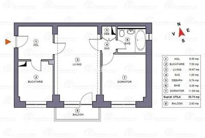 Apartament cu 2 camere semidecomandat, mobilat în Titan