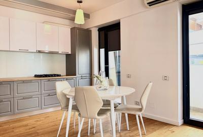 Apartament cu 2 camere semidecomandat, mobilat în Băneasa