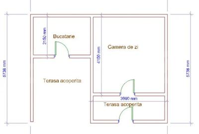 Casă cu 2 camere cu Teren 360 Mp în Central