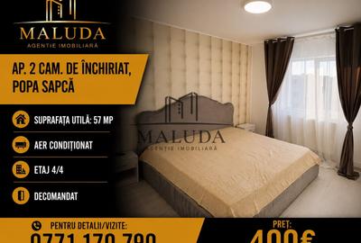 Apartament cu 2 camere decomandat, mobilat în Popa Șapcă