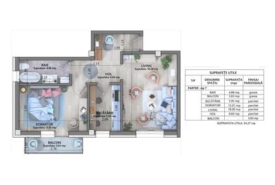 Apartament cu 2 camere în Lunca Cetățuii