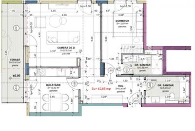 Apartament cu 3 camere semidecomandat în Central