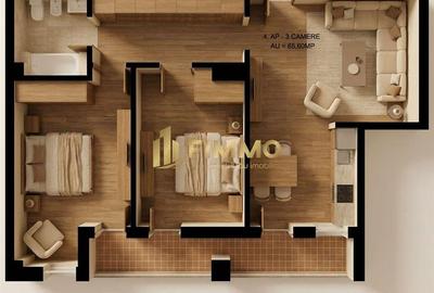 Apartament cu 3 camere semidecomandat în Burdujeni