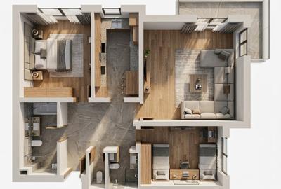Apartament cu 3 camere decomandat, mobilat în Florești - 6