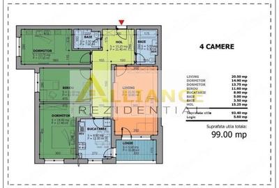 Apartament cu 4 camere decomandat în Brâncoveanu