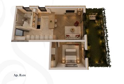 Apartament cu 2 camere în Șagului
