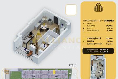 Apartament cu 2 camere decomandat în Central