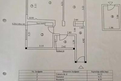 Apartament cu 2 camere decomandat în Cudalbi