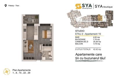 Apartament cu 2 camere în Titan