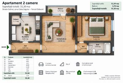 Apartament cu 2 camere semidecomandat în Iosefin