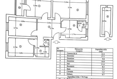 Apartament cu 4 camere decomandat în Central