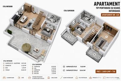Apartament cu 4 camere decomandat în Central