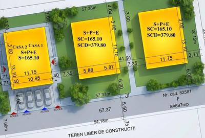 Duplex cu 4 camere cu Canalizare în Florești - 1