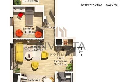Apartament cu 3 camere semidecomandat în Central - 2