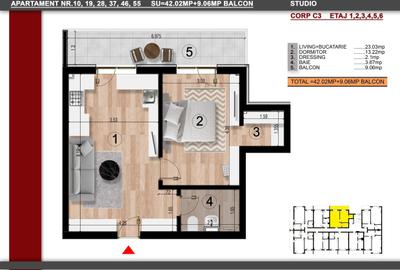 Apartament cu 2 camere semidecomandat în Central
