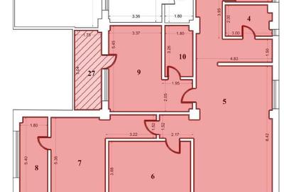 Apartament cu 4 camere decomandat în Central