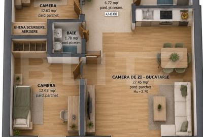 Apartament cu 3 camere decomandat în Tudor
