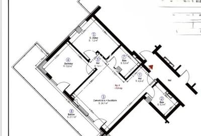 Apartament cu 3 camere semidecomandat în Florești - 1