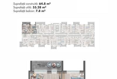 Apartament cu 2 camere decomandat în Nord