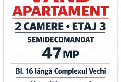 Apartament cu 2 camere semidecomandat în Central