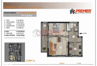 Apartament cu 2 camere decomandat în Central
