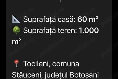 Casă cu 3 camere cu Teren 1000 Mp în Exterior Vest