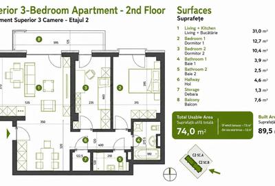 Apartament cu 2 camere decomandat în Central - 4