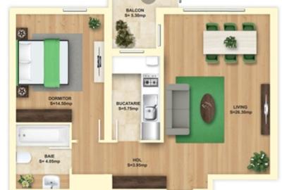 Apartament cu 2 camere decomandat, mobilat în Pantelimon
